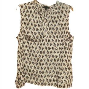 Talbots Sleeveless Floral Metallic Blouse